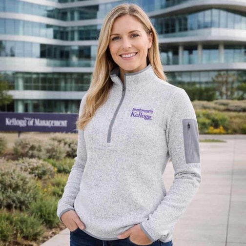Kellogg Men's Antigua Purple Heathered Fortune 1/4 Zip